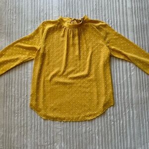 ANN TAYLOR High Neck Long Sleeve Blouse